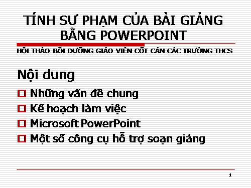 TÍNH SƯ PHẠM CỦA BÀI GIẢNG