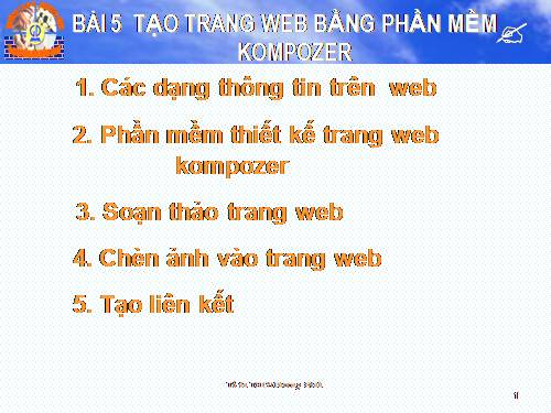 Bài 5. Tạo trang web bằng phần mềm Kompozer