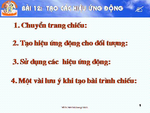 Bài 12. Tạo các hiệu ứng động