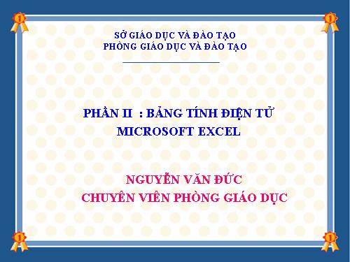 Bài giảng Microsoft Excel