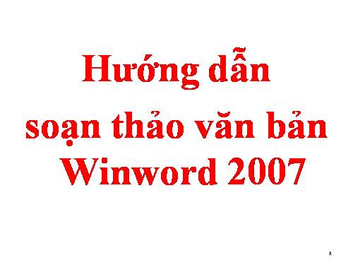 Hướng dẫn sử dụng Word 2007