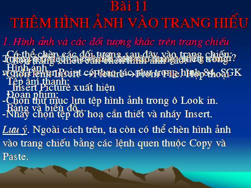 Bài 11. Thêm hình ảnh vào trang chiếu