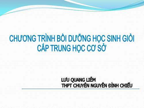 Chuyên đề về bồi dưỡng HSG môn tin học