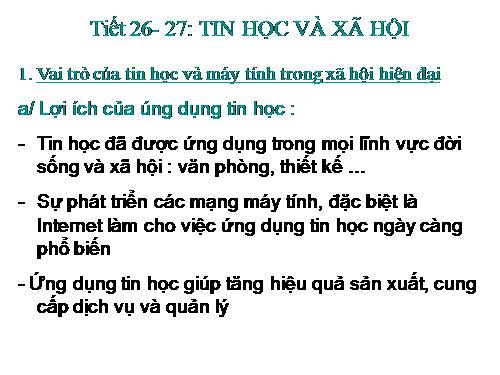 Bài 7. Tin học và xã hội