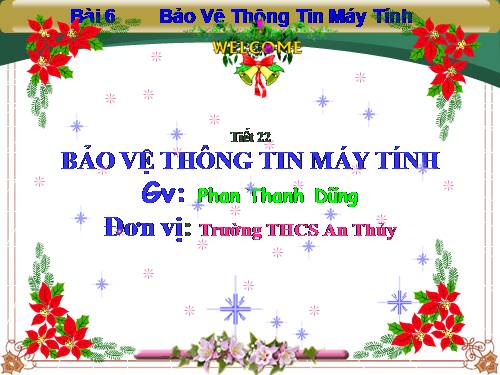 Bài 6. Bảo vệ thông tin máy tính