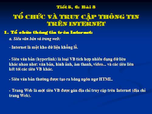 Bài 3. Tổ chức và truy cập thông tin trên Internet