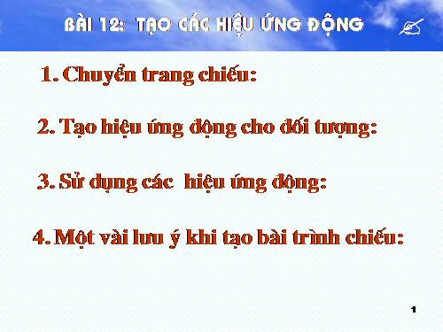 Bài 12. Tạo các hiệu ứng động