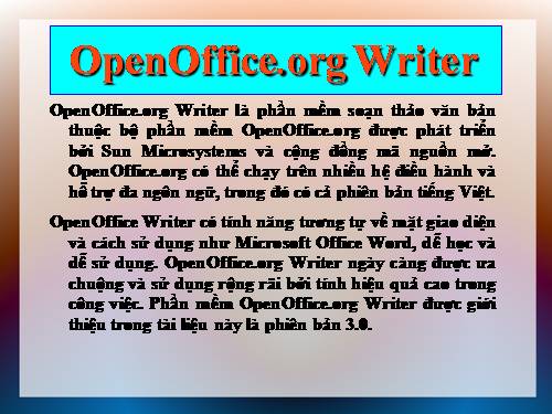 Hướng dẫn sử dụng OpenOffice.org Writer