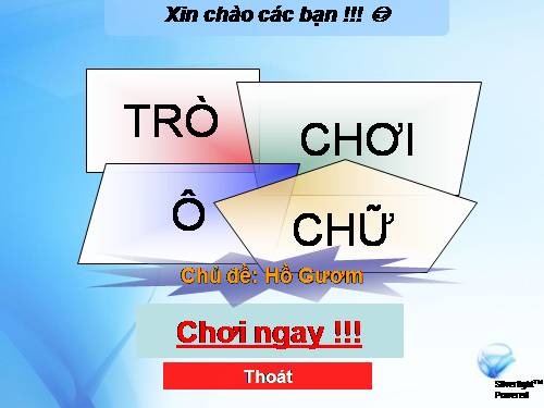 Trò chơi ô chữ Hồ Gươm - TH 10