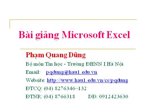 bài giảng exel