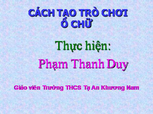 Làm trò chơi ô chữ trên powerpoint