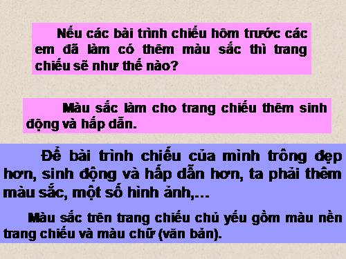 Bài 10. Màu sắc trên trang chiếu