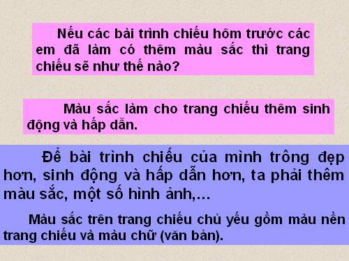 Bài 10. Màu sắc trên trang chiếu