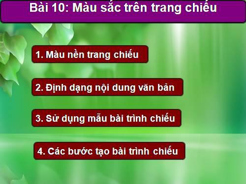 Bài 10. Màu sắc trên trang chiếu