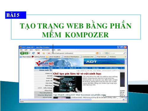 Bài 5. Tạo trang web bằng phần mềm Kompozer