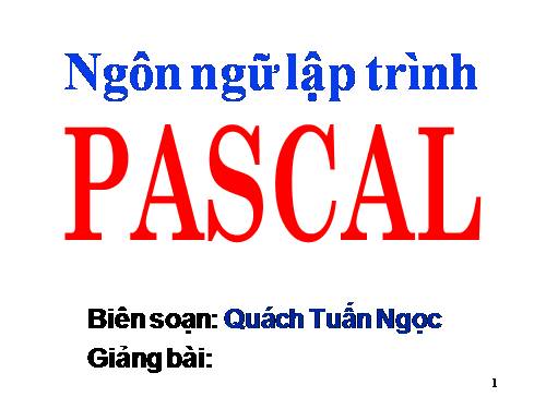 bài giảng lập trình pascal