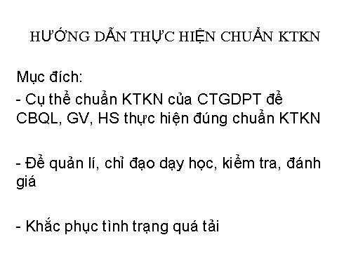 hướng dẫn thực hiện chuẩn KTKN