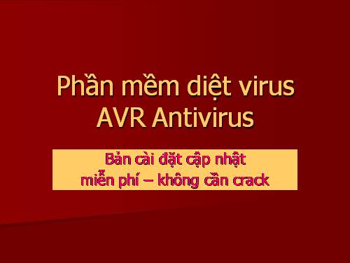 Tải AVR Virus không cần crack