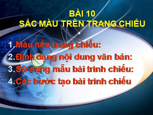 Bài 10. Màu sắc trên trang chiếu