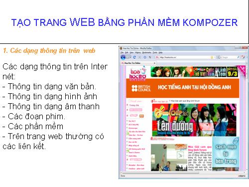 Bài 5. Tạo trang web bằng phần mềm Kompozer