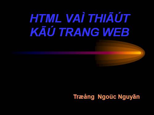 Bài giảng html