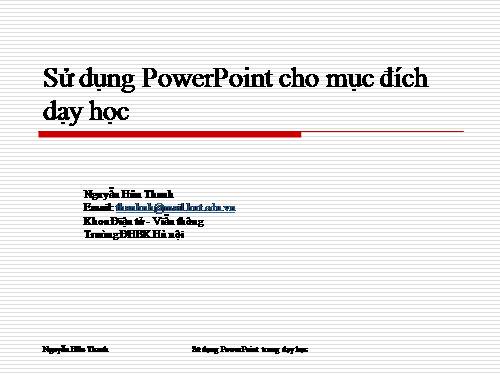 Sử dụng PowerPoint cho mục đích dạy học