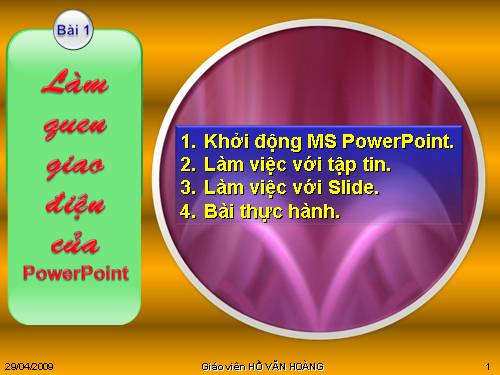 Làm quen với giao diện của Powerpoint