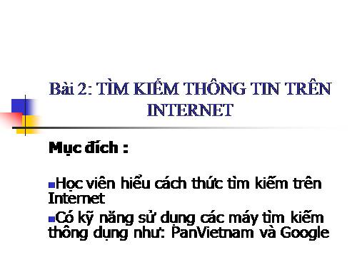 Giáo trình Internet và Email (Bài 2)