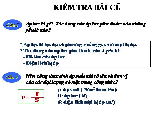 Bài 8. Áp suất chất lỏng - Bình thông nhau