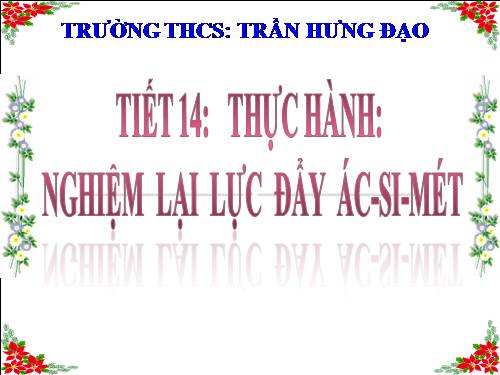 Bài 11. Thực hành: Nghiệm lại lực đẩy Ác-si-mét