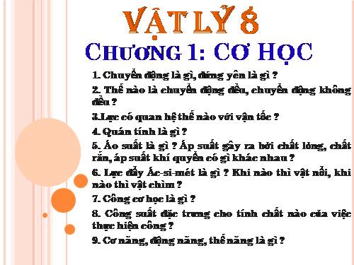 Bài 1. Chuyển động cơ học