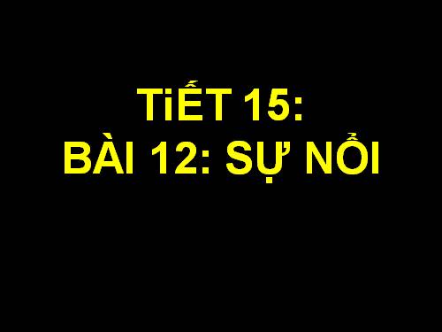 Bài 12. Sự nổi