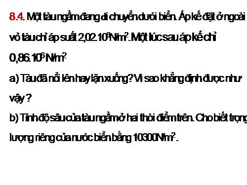 Bài 8. Áp suất chất lỏng - Bình thông nhau