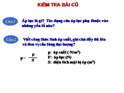 Bài 8. Áp suất chất lỏng - Bình thông nhau