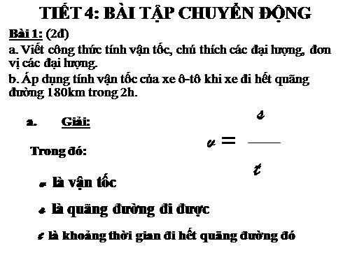 Bài tập chuyển động