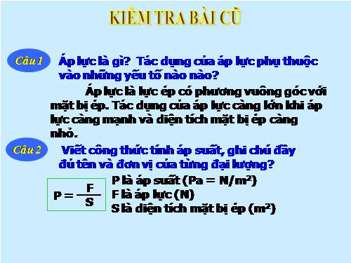 Bài 8. Áp suất chất lỏng - Bình thông nhau