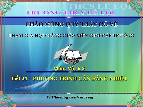 Bài 25. Phương trình cân bằng nhiệt