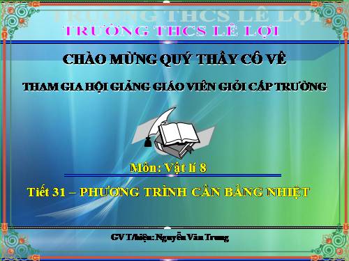 Bài 25. Phương trình cân bằng nhiệt