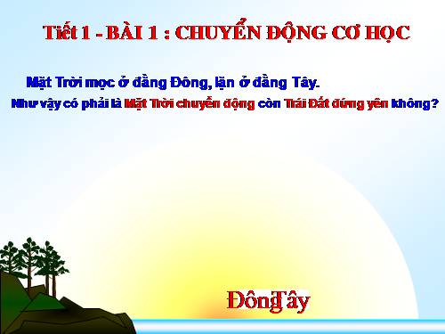 Bài 1. Chuyển động cơ học