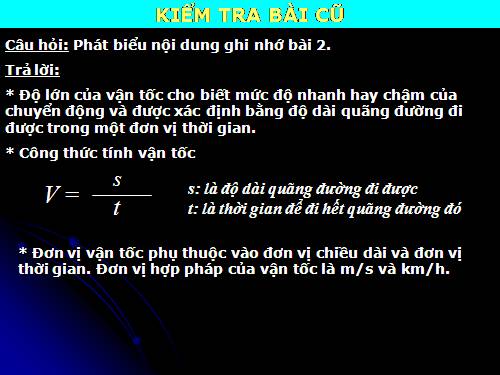 Bài 3. Chuyển động đều - Chuyển động không đều