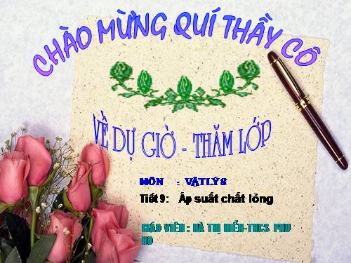 Bài 8. Áp suất chất lỏng - Bình thông nhau