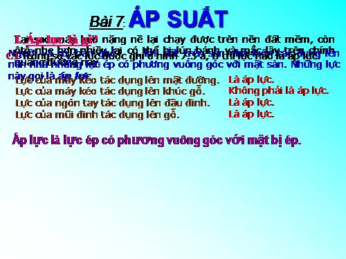 Bài 7. Áp suất