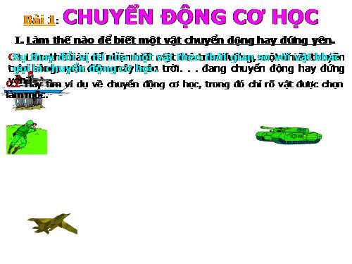 Bài 1. Chuyển động cơ học