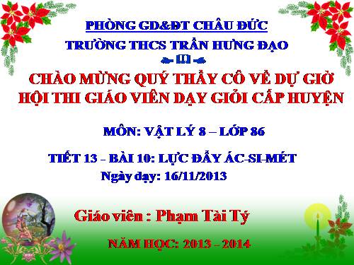 Bài 10. Lực đẩy Ác-si-mét