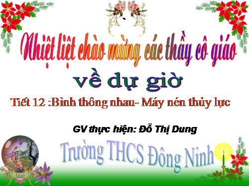 Bài 8. Áp suất chất lỏng - Bình thông nhau