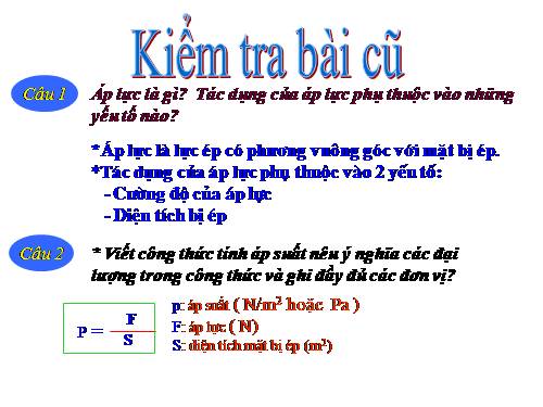 Bài 8. Áp suất chất lỏng - Bình thông nhau