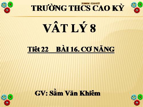 Bài 16. Cơ năng