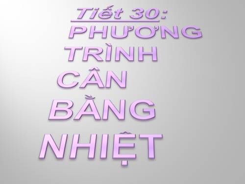 Bài 25. Phương trình cân bằng nhiệt