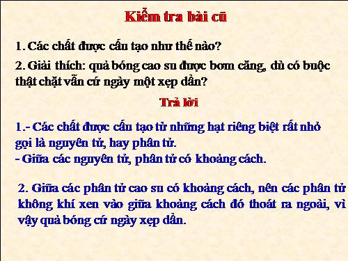 Bài 20. Nguyên tử, phân tử chuyển động hay đứng yên?