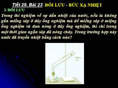 Bài 23. Đối lưu - Bức xạ nhiệt